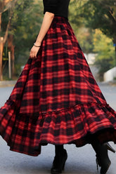 Jupe de Noël fluide mi-longue trapèze