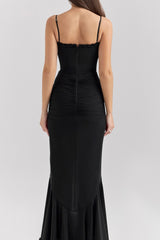 Stretch Mesh V-Neck Cami Midi Dress