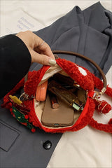 Sac à pomme en sherpa duveteux, mignon petit sac à main à bandoulière