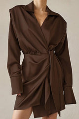 Asymmetric Satin Mini Dress