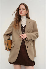 Blazer court à carreaux rétro, vêtement d'extérieur de Noël