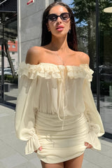 Ruffled Slim Fit Mini Dress