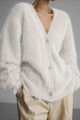 V Neck Button Long Sleeve Christmas Cardigan