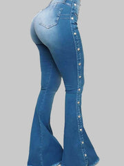 High-Rise Stretch-Floor Flared Jeans