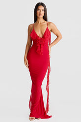 V-Back Mermaid Slip Dress