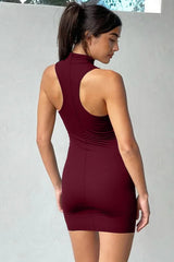 Robe mini bustier à anneaux métalliques