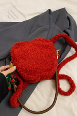 Sac à pomme en sherpa duveteux, mignon petit sac à main à bandoulière