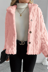 Vêtements d'extérieur chauds et doux en maille torsadée double polaire pour Noël