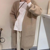 Manteaux d'hiver longs et épais de style coréen, en maille épaisse