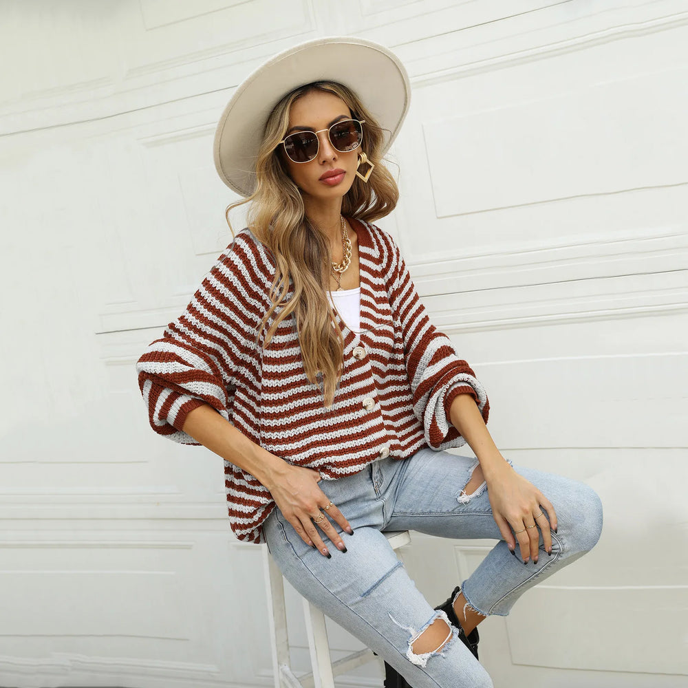 Autumn Winter Warm Casual Knitted Long Sleeve Cardigan Christmas Sweater Sweaters-L