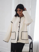 Manteaux à col rond, manches longues, poches, color-block polyvalents, à simple boutonnage