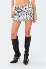 Sequin A-Line Bodycon Christmas Skirt