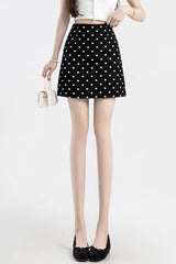 Jupe de Noël trapèze à pois