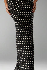 Jupe midi slim à pois