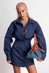 Denim Shirt A-Line Mini Dress