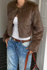 Manteau décontracté en maille unie