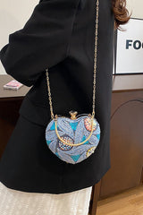 Sac de soirée vintage à paillettes, sac bandoulière chic pour les fêtes.