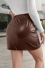 Jupe de Noël trapèze fendue en PU