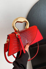 Sac cabas chic en PU à motif crocodile, bandoulière/sac à main.