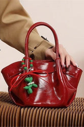 Red Puppy Motif Dumpling Bag Elegant Crossbody Wedding Bag