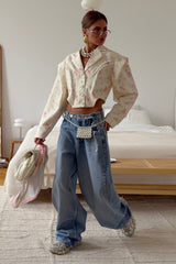 Long Sleeve Printed Blazer Coat