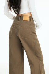 Jean taille haute ample à jambes larges