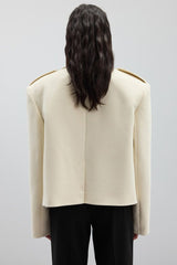 Blazer à épaulettes en laine mélangée