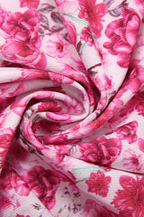 Robe midi à volants imprimée à fleurs