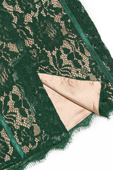 Robe midi à fines bretelles en dentelle