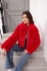 Elegant Short Faux Fur Classic Christmas Outerwear