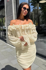 Ruffled Slim Fit Mini Dress