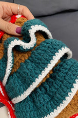 Cute Hand Knitted Yarn Christmas Tree Bauble Crossbody Bag