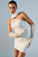 Robe mini bustier à anneaux métalliques