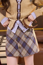 Jupe de Noël courte à carreaux