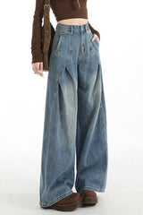 Wrinkled Vintage Wide Leg Jeans