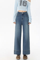 High Waist Cropped Straight Jeans