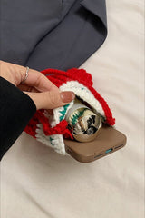 Sac bandoulière mignon avec sapin de Noël au crochet et rennes