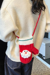 Sac bandoulière mignon avec sapin de Noël au crochet et rennes