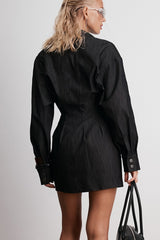 Denim Shirt A-Line Mini Dress