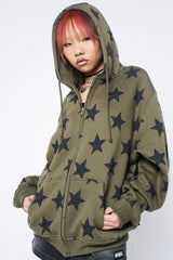 Casual Long Sleeve Zip Hoodie