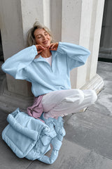 Sherpa Collared Pullover Hoodie