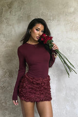 Long Sleeve Floral Mini Dress