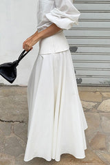 Jupe midi trapèze unie