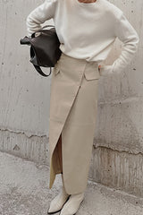 Jupe trapèze en cuir mat