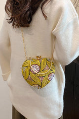 Sac de soirée vintage à paillettes, sac bandoulière chic pour les fêtes.