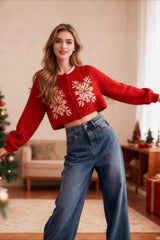 Snowflake Knit Christmas Cardigan