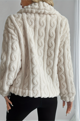 Vêtements d'extérieur chauds et doux en maille torsadée double polaire pour Noël