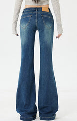 Low Rise Stretch Wide Jeans