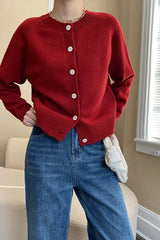 Gilet de Noël raglan à boutons jade