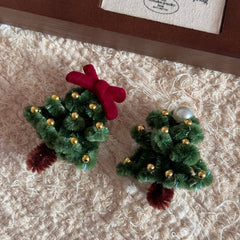 Accessoire pour cheveux rétro sapin de Noël fait main en cure-pipe